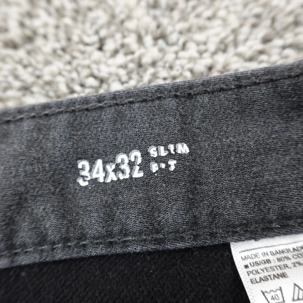 Banana‎ Republic Jeans Mens 34X32 Black Denim Pants Traveler Slim Stretch Preppy